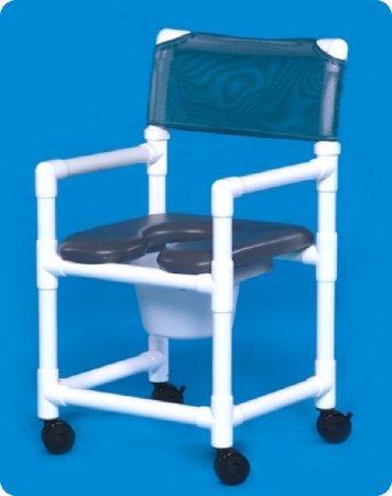 Picture of Commode / Shower Chair ipu® Fixed Arm PVC Frame Mesh Back 21 Inch Seat WidthVL OF 17 P