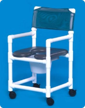 Picture of Commode / Shower Chair ipu® Fixed Arm PVC Frame Mesh Back 21 Inch Seat WidthVL OF 17 P