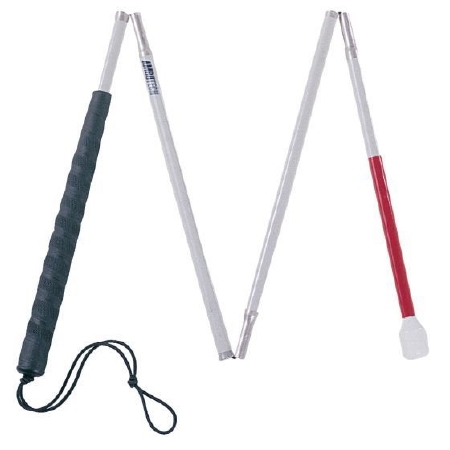 Picture of Folding Cane For The Blind Aluminum 50 Inch Height White / Red'427550