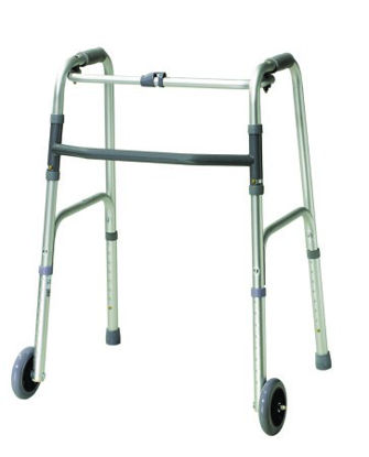 Picture of Dual Release Folding Walker Adjustable Height Aluminum Frame 350 lbs. Weight Capacity 32 to 39 Inch Height43-2120