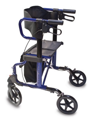 Picture of Rollator Transport Chair Lumex® Hybrid LX Aluminum Frame 300 lbs. Weight Capacity Majestic Blue UpholsteryLX1000B