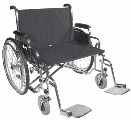 Picture of Bariatric Wheelchair drive™ Sentra EC Full Length Arm Removable Padded Arm Style Elevating Legrest Black Upholstery 26 Inch Seat Width 700 lbs. Weight CapacitySTD26ECDFA-ELR