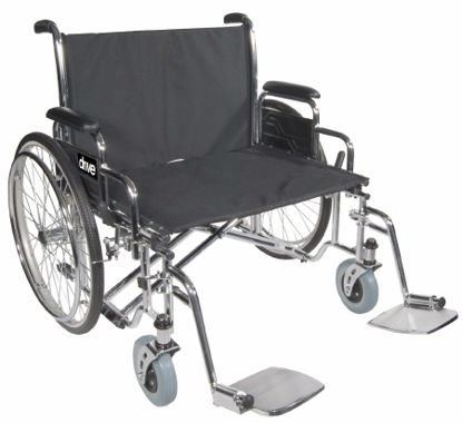 Picture of Bariatric Wheelchair drive™ Sentra EC Full Length Arm Removable Padded Arm Style Elevating Legrest Black Upholstery 26 Inch Seat Width 700 lbs. Weight CapacitySTD26ECDFA-ELR