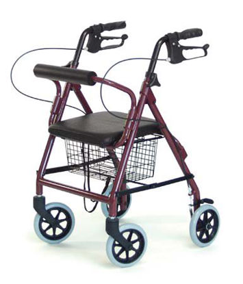 Picture of 4 Wheel Rollator Lumex® Walkabout Lite Burgundy Lightweight Aluminum FrameRJ4300R