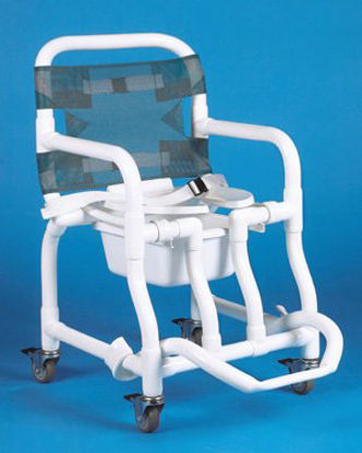 Picture of Commode / Shower Chair Duralife Fixed Arm PVC Frame Mesh Back 21-1/2 Inch Seat Width375