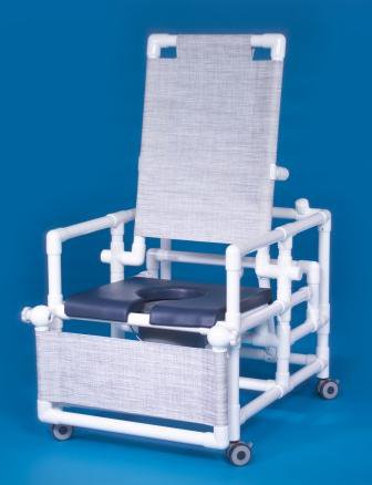 Picture of Commode / Shower Chair Deluxe Oversize Fixed Arm PVC Frame Reclining BackSCC260 RC OS N-NAVY MESH