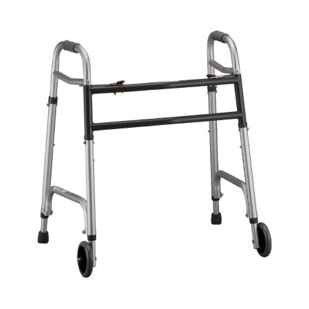 Picture of Dual Release Folding Walker with Wheels Nova Aluminum Frame 500 lbs. Weight Capacity 30-3/4 to 39-1/2 Inch Height4095DW5