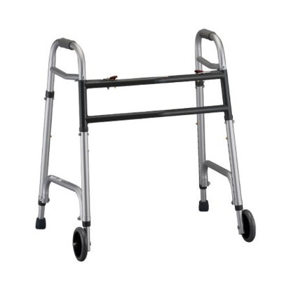 Picture of Dual Release Folding Walker with Wheels Nova Aluminum Frame 500 lbs. Weight Capacity 30-3/4 to 39-1/2 Inch Height4095DW5