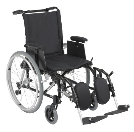 Picture of Lightweight Wheelchair drive™ Cougar Dual Axle Desk Length Arm Removable Padded Arm Style Swing-Away Elevating Legrest Black Upholstery 18 Inch Seat Width 250 lbs. Weight CapacityAK518ADA-AELR