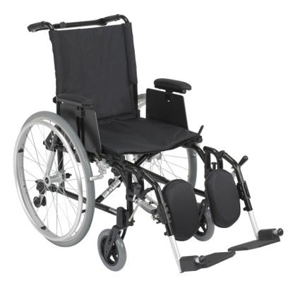 Picture of Lightweight Wheelchair drive™ Cougar Dual Axle Desk Length Arm Removable Padded Arm Style Swing-Away Elevating Legrest Black Upholstery 18 Inch Seat Width 250 lbs. Weight CapacityAK518ADA-AELR