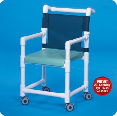 Picture of Shower Chair ipu® Fixed Arm PVC Frame Mesh Back 21 Inch Seat WidthSC710