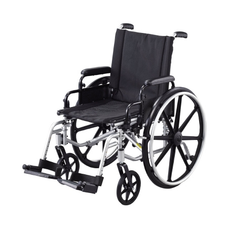 Picture of Wheelchair Deluxe Sequoia Dual Axle Desk Length Arm Flip Back / Padded Arm Style Swing-Away Footrest / Height-Adjustable / Heel Loops Black Upholstery 20 Inch Seat Width 250 lbs. Weight CapacityL223-WMDIMU