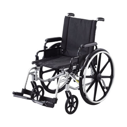 Picture of Wheelchair Deluxe Sequoia Dual Axle Desk Length Arm Flip Back / Padded Arm Style Swing-Away Footrest / Height-Adjustable / Heel Loops Black Upholstery 20 Inch Seat Width 250 lbs. Weight CapacityL223-WMDIMU