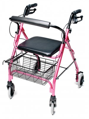 Picture of 4 Wheel Rollator Lumex® Walkabout Lite Pink Lightweight Aluminum FrameRJ4300P