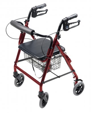 Picture of 4 Wheel Rollator Lumex® Walkabout Burgundy Adjustable Height Aluminum FrameRJ4302R