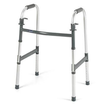 Picture of Bariatric Dual Release Folding Walker Adjustable Height Invacare® I•Class™ Heavy Duty Aluminum Frame 500 lbs. Weight Capacity 30.4 to 37.4 Inch Height6291-HDA