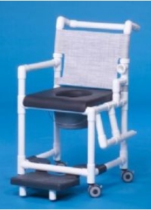Picture of Commode / Shower Chair ipu® Drop Arm - Left PVC Frame Mesh Back 17-1/4 Inch Seat WidthSCC767N