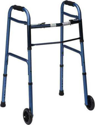 Picture of Dual Release Folding Walker Adjustable Height Aluminum Frame 250 lbs. Weight Capacity 32 to 38 Inch Height500-1045-0100
