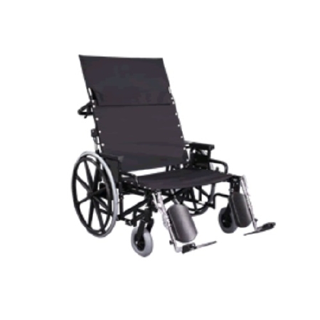 Picture of Bariatric Reclining Wheelchair Regency XL 2000 Heavy Duty Full Length Arm Removable Arm Style Swing-Away Footrest Black Upholstery 28 Inch Seat Width 700 lbs. Weight Capacity6728-20-62-28-04-07-5