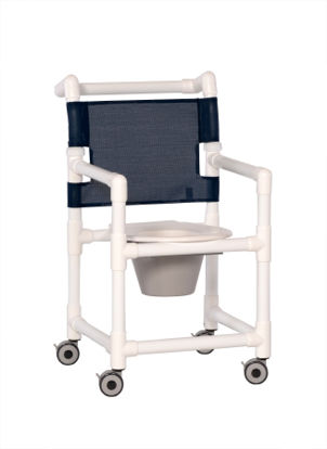 Picture of Commode / Shower Chair ipu® Original Fixed Arm PVC Frame Mesh Back 17-1/4 Inch Seat WidthSC9111P