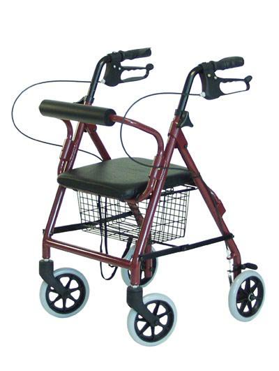 Picture of 4 Wheel Rollator Lumex® Walkabout Junior Burgundy Lightweight Aluminum FrameRJ4301R