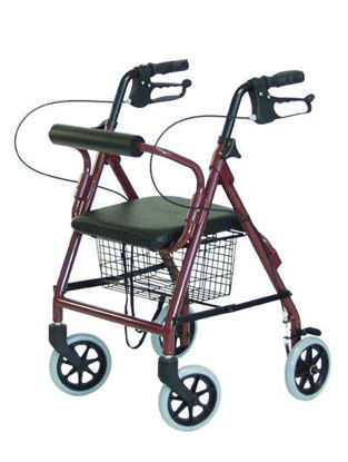 Picture of 4 Wheel Rollator Lumex® Walkabout Junior Burgundy Lightweight Aluminum FrameRJ4301R