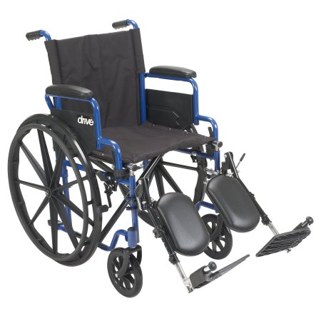 Picture of Wheelchair drive™ Blue Streak Desk Length Arm Flip Back / Padded Arm Style Swing-Away Elevating Legrest Black Upholstery 20 Inch Seat Width 250 lbs. Weight CapacityBLS20FBD-ELR