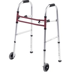 Picture of Dual Release Folding Walker Adjustable Height Voyager™ Aluminum Frame 250 lbs. Weight Capacity 33 to 40 Inch HeightVGRS-D1