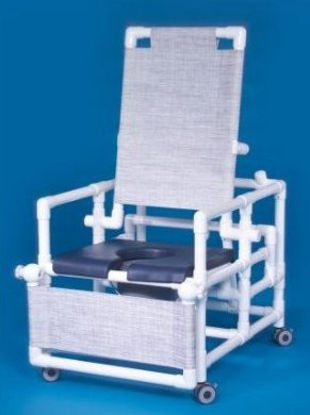 Picture of Commode / Shower Chair ipu® Fixed Arm PVC Frame Reclining Back 24 Inch Seat WidthSCC260 RC