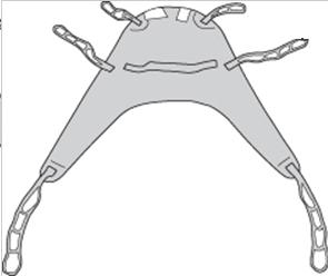 Picture of Seat and Back Divided Leg Sling 4 or 6 Point With Head Support Straps - Attached Large 450 lbs. Weight Capacity13262L