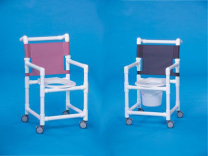Picture of Shower Chair Select Fixed Arm PVC Frame Mesh Back 17-1/4 Inch Seat WidthESC-17