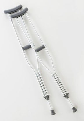 Picture of Underarm Crutches Aluminum Frame Tall Adult 300 lbs. Weight Capacity Push Button AdjustmentCA901TL