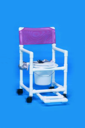 Picture of Commode / Shower Chair Standard Fixed Arm PVC Frame Mesh Back 17-1/4 Inch Seat WidthVL SC17 P FRSB BLUE