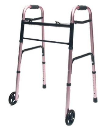 Picture of Dual Release Folding Walker Adjustable Height Lumex® ColorSelect® Aluminum Frame 300 lbs. Weight Capacity 32 to 39 Inch Height716270PK-2