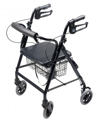 Picture of 4 Wheel Rollator Lumex® Walkabout Black Adjustable Height Aluminum FrameRJ4302K
