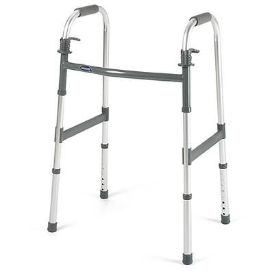 Picture of Dual Release Folding Walker Adjustable Height Invacare® I•Class™ Aluminum Frame 300 lbs. Weight Capacity 30.4 to 37.4 Inch Height6291-1