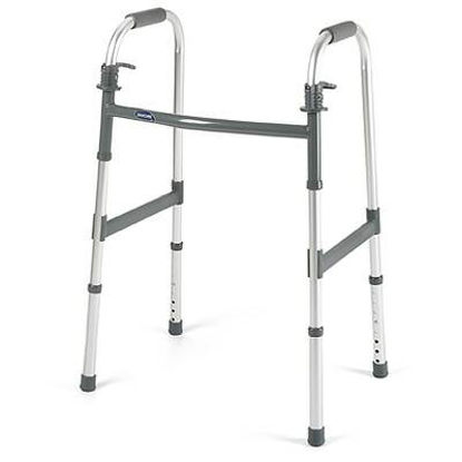 Picture of Dual Release Folding Walker Adjustable Height Invacare® I•Class™ Aluminum Frame 300 lbs. Weight Capacity 30.4 to 37.4 Inch Height6291-1