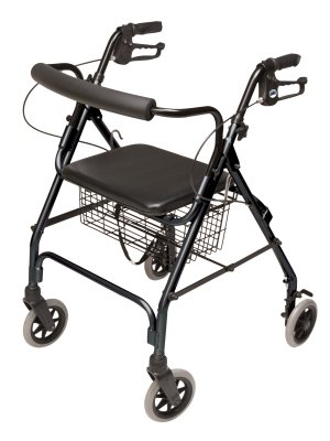 Picture of 4 Wheel Rollator Lumex® Walkabout Lite Black Lightweight Aluminum FrameRJ4300K