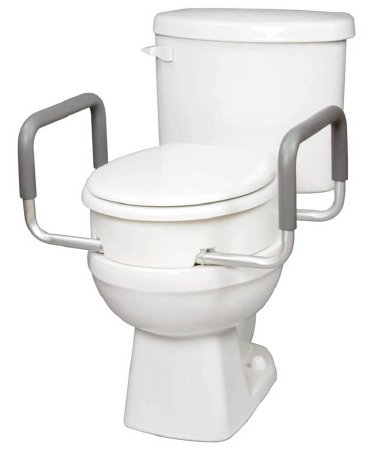 Picture of Raised Toilet Seat with Arms Carex® 3-1/2 Inch Height White 250 lbs. Weight CapacityFGB31700 0000