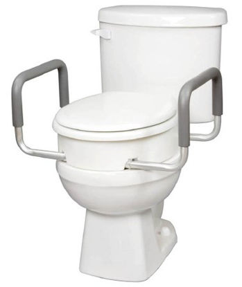 Picture of Raised Toilet Seat with Arms Carex® 3-1/2 Inch Height White 250 lbs. Weight CapacityFGB31700 0000