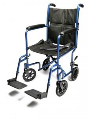 Picture of Transport Wheelchair Everest & Jennings® Aluminum Frame 250 lbs. Weight Capacity Full Length / Fixed Height / Padded Arm Black UpholsteryEJ784-1