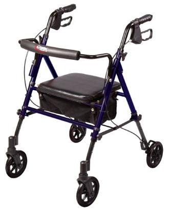 Picture of 4 Wheel Rollator Step 'N Rest® Dark Blue Folding Aluminum FrameFGA22300 0000