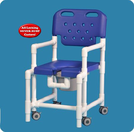 Picture of Commode / Shower Chair Elite Fixed Arm PVC Frame With BackrestELT817 PATG