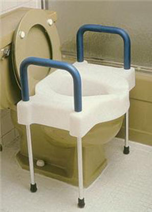 Picture of Raised Toilet Seat with Arms 4 Inch Height White 300 lbs. Weight Capacity8749