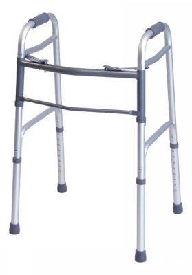 Picture of Dual Release Folding Walker Adjustable Height Lumex® Everyday Aluminum Frame 300 lbs. Weight Capacity 32-1/4 to 39-1/4 Inch Height716070A-4