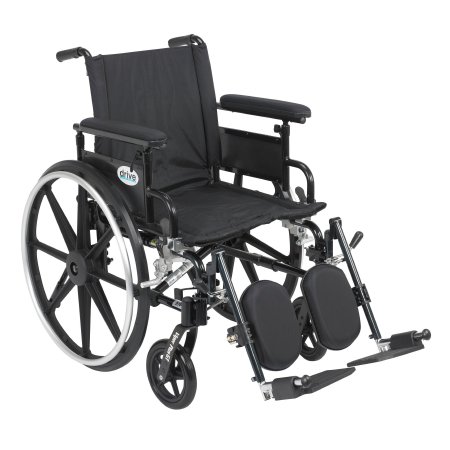 Picture of Lightweight Wheelchair drive™ Viper Plus GT Dual Axle Full Length Arm Flip Back / Removable Padded Arm Style Black Upholstery 20 Inch Seat Width 300 lbs. Weight CapacityPLA420FBFAARAD-ELR