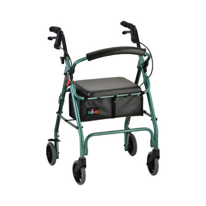 Picture of 4 Wheel Rollator GetGO Classic Green Folding Aluminum Frame4202CGN