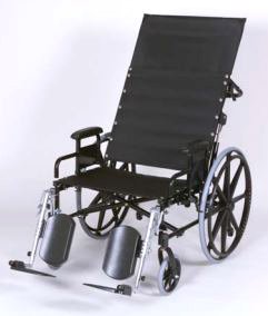 Picture of Bariatric Reclining Wheelchair Regency XL 2000 Heavy Duty Full Length Arm Removable Arm Style Swing-Away Elevating Legrest Black Upholstery 24 Inch Seat Width 700 lbs. Weight Capacity67242050R