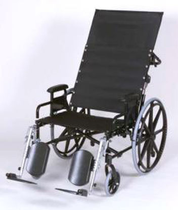 Picture of Bariatric Reclining Wheelchair Regency XL 2000 Heavy Duty Full Length Arm Removable Arm Style Swing-Away Elevating Legrest Black Upholstery 24 Inch Seat Width 700 lbs. Weight Capacity67242050R