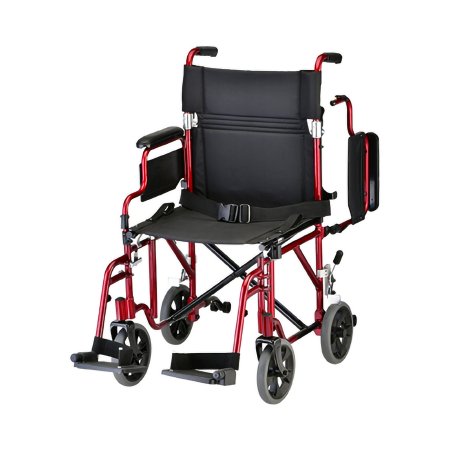 Picture of Transport Chair Aluminum Frame 300 lbs. Weight Capacity Desk Length / Padded / Removable / Reversible Arm Red Upholstery349R